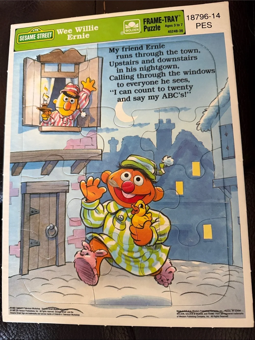 Vintage 1986 Sesame Street  Golden Frame Tray Puzzle Set (6)